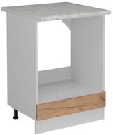 Vicco Herdumbauschrank R-Line, Goldkraft Eiche/Wei&szlig;, 60 cm AP Marmor (1-St)