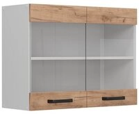 Vicco Glash&auml;ngeschrank R-Line, Goldkraft Eiche/Wei&szlig;, 80 cm (1-St)