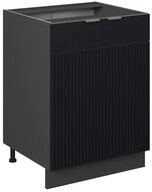 Vicco Unterschrank Fame-Line, Schwarz gestreift/Anthrazit, 60 cm ohne...