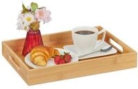 relaxdays Tablett aus Bambus, Bambus