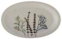 Bloomingville Servierteller Bea, aus Steingut, Natur, 28,5 x 2 x 18 cm, Tablett