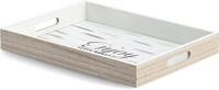 Zeller Present Tablett Enjoy, (1-tlg), Hochwertiges Poloniaholz