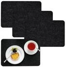 DuneDesign Platzset 4 Extra-Dicke Tischsets Filz Grau - Edle Tischunterlagen -