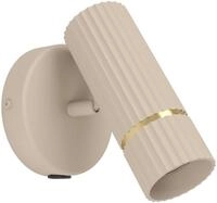 EGLO Wandleuchte Caminia Wandlampe mit schwenkbarem Spot, beige und gold, GU10,