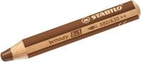 STABILO Buntstift Holzfarbstift woody 3 in 1 braun Packung mit 5 St&uuml;ck