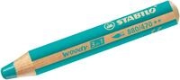 STABILO Buntstift Holzfarbstift woody 3 in 1 t&uuml;rkis (5 St&uuml;ck)