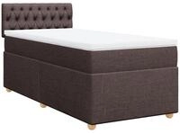 vidaXL Bett Boxspringbett mit Matratze Dunkelbraun 100x200 cm Stoff