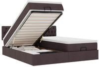 vidaXL Bett Ottoman-Bett mit Matratzen Dunkelbraun 180x200 cm Stoff