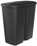 Spetebo M&uuml;lleimer Duo Abfalleimer eckig 45 Liter - schwarz, Kunststoff M&uuml;lleimer