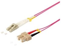 S-Conn Duplex Patchkabel LC/SC 50/125&micro;, OM4 violett, 2,0m Glasfaserkabel
