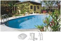 Clear Pool Ovalpool (Set, 4-tlg), 490x300x120 cm inkl. Tiefbeckenleiter aus Edelstahl