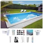 KWAD Rechteckpool inkl. Granitumrandung in Farbe Cristal Grey & umfangreichem