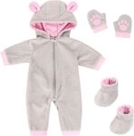 Bayer Puppenkleidung Pl&uuml;schoverall 38-42 (Set, 3-tlg)