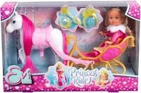SIMBA Minipuppe Evi Love, Princess Ride, mit Winterschlitten und Pferd