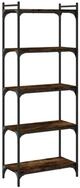 vidaXL B&uuml;cherregal, Buchregal 5 B&ouml;den R&auml;uchereiche 60x30x154 cm Holzwerkstoff