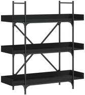 vidaXL B&uuml;cherregal, Buchregal 3 B&ouml;den Schwarz 100x33x108,5 cm Holzwerkstoff