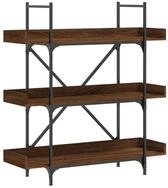 vidaXL B&uuml;cherregal NA B&uuml;cherregal 3 B&ouml;den Braun Eichen-Optik 100x33x108,5 cm