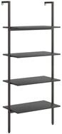 vidaXL B&uuml;cherregal, Leiterregal mit 4 B&ouml;den Schwarz 64x35x152,5 cm