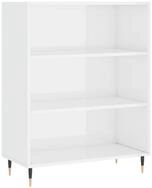 vidaXL B&uuml;cherregal B&uuml;cherregal Hochglanz-Wei&szlig; 69,5x32,5x90 cm Holzwerkstoff,