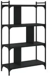 vidaXL B&uuml;cherregal B&uuml;cherregal 4 B&ouml;den Schwarz 76x32x123 cm Holzwerkstoff,...