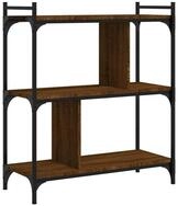 vidaXL B&uuml;cherregal B&uuml;cherregal 3 B&ouml;den Braun Eichen-Optik 76x32x88cm