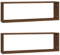 vidaXL Regal Wandregale 2 Stk. Braun Eichen-Optik 80x15x26,5cm Holzwerkstoff, 2-tlg.