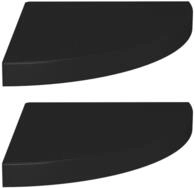 vidaXL Wandregal, Eck-Schweberegale 2 Stk. Schwarz 35x35x3,8 cm MDF