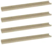 vidaXL Wandregal, Regale 4 Stk. Sonoma-Eiche 80x9x3 cm