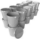FixedByU Putzeimer Hobbock Eimer mit Deckel 31,5 L, Lebensmittelecht, (Eimer-Set,