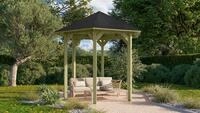 Karibu Pavillon Lissabon, (Set), BxTxH: 260x299x280 cm, mit schwarzen...