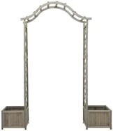 vidaXL Pergola, Garten-Pergola mit Blumenkasten Grau Massivholz Tanne