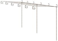 vidaXL Pergola Garten-Pergola Antik-Braun 6x3x2,5 m Eisen, BxTxH: 300x300x250...