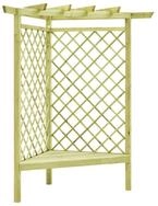 vidaXL Pergola Eckpergola mit Bank 130&times;130&times;197 cm Kiefernholz Impr&auml;gniert,...
