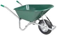 vidaXL Schubkarre Schubkarre Gr&uuml;n 90 L 150 kg Verzinkter Stahl und Kunststoff