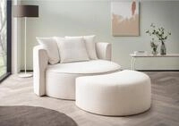 LeGer Home by Lena Gercke XXL-Sessel ISALIE, Rundsessel mit Hocker, Lesesessel,
