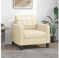 vidaXL Sofa vidaXL Sessel Creme 60 cm Kunstleder