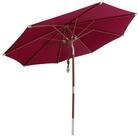 anndora-sonnenschirm Sonnenschirm 3m rund Knickbar Dreh-Kipp-Mechanismus, burgund,