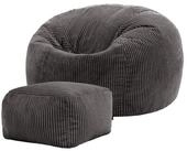 icon Sitzsack Erwachsene aus Cord &bdquo;Kingston&ldquo; mit Hocker (Spar-Set, 1 x...