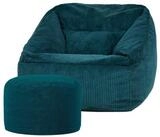 icon Sitzsack Riesen Sessel XXL aus Cord Flauschig &bdquo;Natalia" mit Sitzpouf
