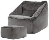 icon Sitzsack Riesen Sessel aus Samt &bdquo;Natalia" mit Hocker (Spar-Set, 1 x