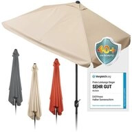 EASYmaxx Sonnenschirm rechteckig, 230 x 140 cm f&uuml;r Balkon und Terasse, mit