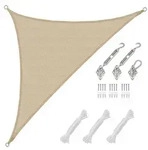 AMANKA Sonnensegel mit UV Schutz - 5,1 x 3,6 x 3,6 Winddurchl&auml;ssig f&uuml;r Garten...