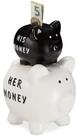 relaxdays Spardose Sparschwein His Money & Her Money