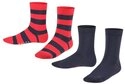 FALKE Socken Happy Stripe 2-Pack Socken (2-Paar) Set aus 2 Paar Baumwollstr&uuml;mpfen