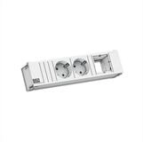 Bachmann CONI 2xCEE7/3 1xCM 0,2m GST18 RAL9010 Einbau-Tischsteckdosenleiste
