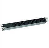 Bachmann 19" 1HE 8xCEE7/3 RAL7035 1xSPD-Plus 2,0m CEE7/7 Steckdosenleiste