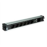Bachmann STEP ALU 6x Schutzkontakt 1x USB-Charger 1xABD Einbau-Tischsteckdosenleiste,
