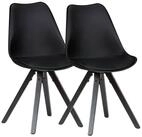 Wohnling Esszimmerstuhl 2er Set Schwarz Polsterstuhl K&uuml;chenstuhl Skandinavisch...