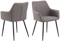 ACTONA GROUP Esszimmerstuhl Glenda 2er Set, Stoff - mit Armlehne & gepolstert in