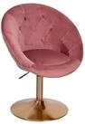 Wohnling Polsterstuhl Loungesessel Drehstuhl Clubsessel Samt Rosa Cocktailsessel